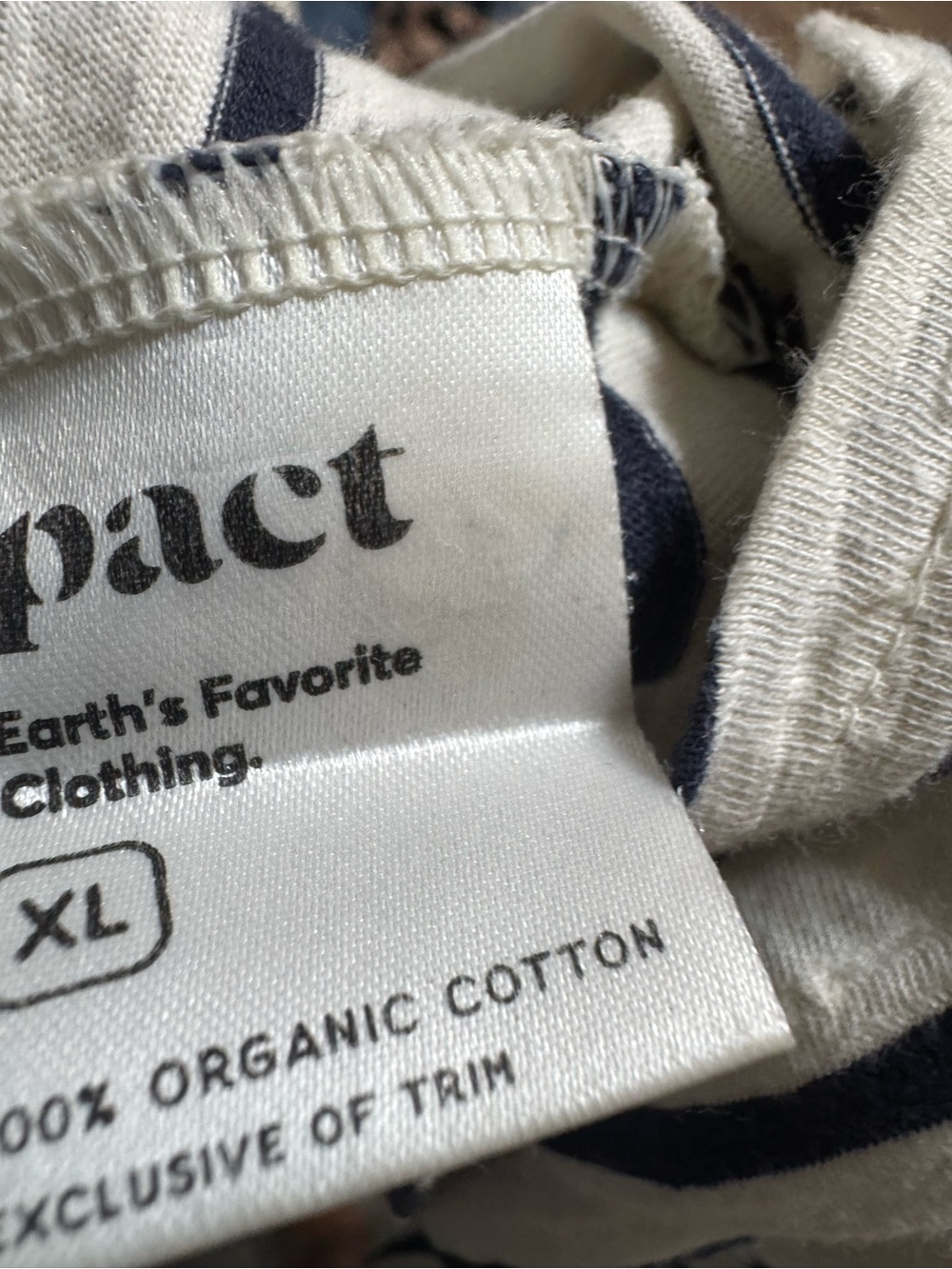 Pact Striped Drawstring Waist Midi Dress - Cream & blue Organic Cotton - Picture 4 of 4